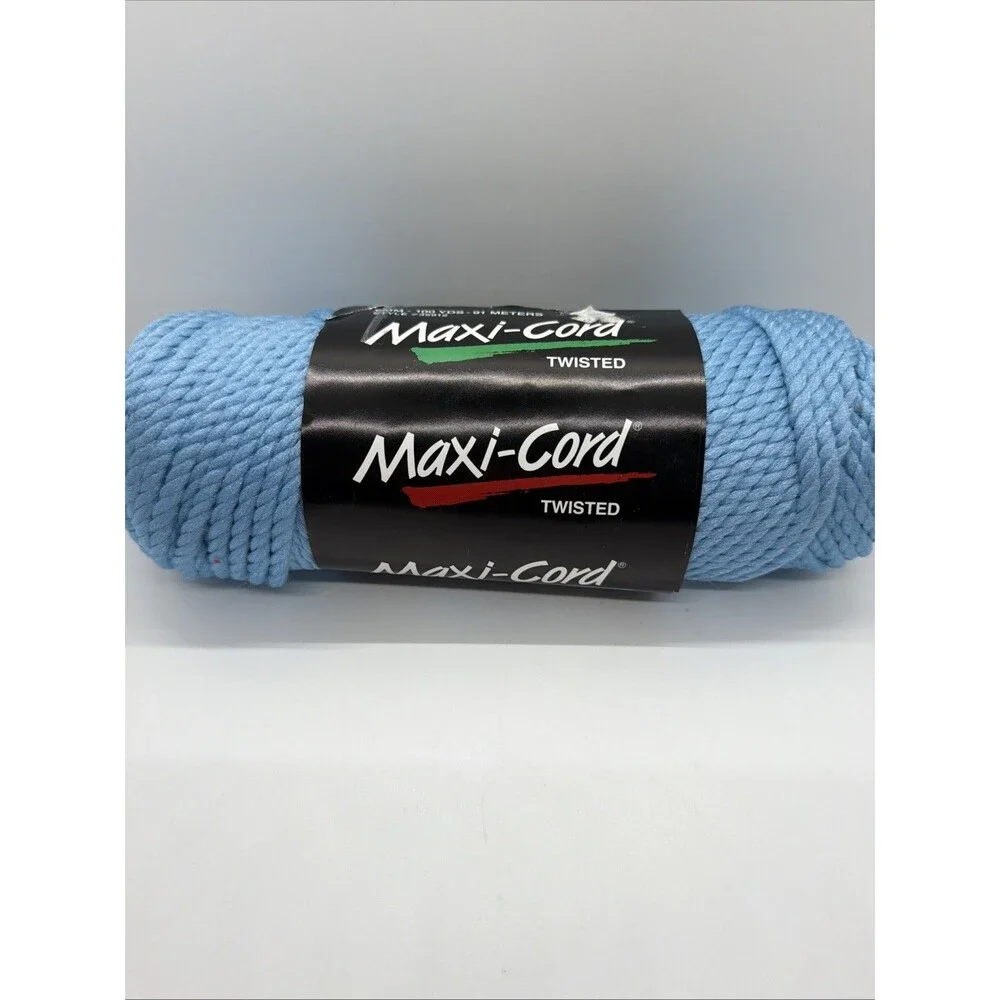 Maxi-Cord Macrame Twisted 6mm Craft Country Lt Blue 100 Yards Vintage USA (2)
